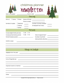 Christmas Letter Planner